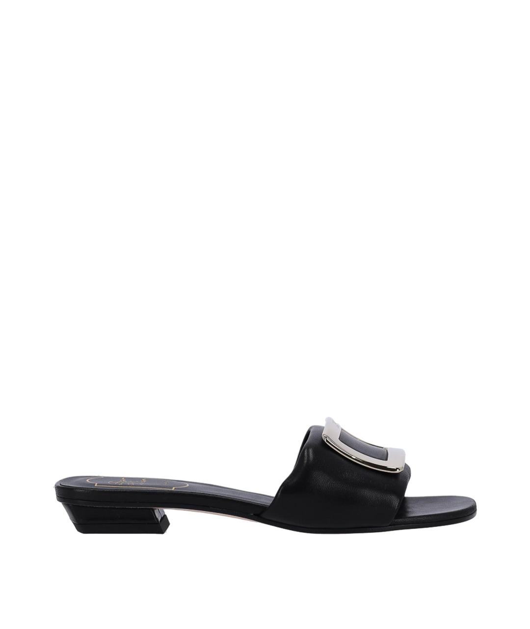 ROGER VIVIER Черные кожаные сандалии, фото 1