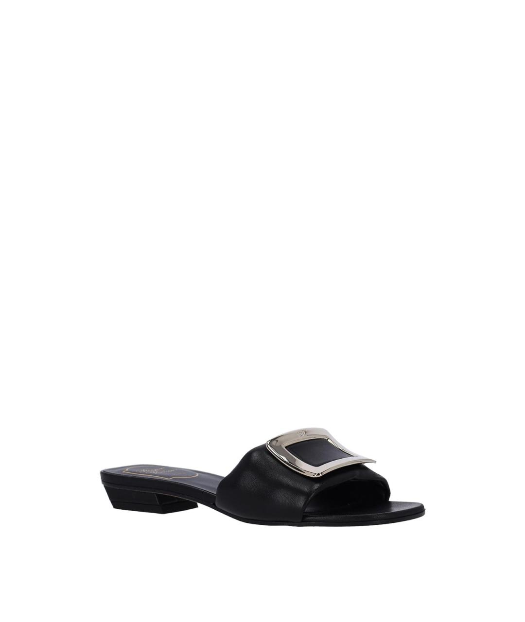 ROGER VIVIER Черные кожаные сандалии, фото 2