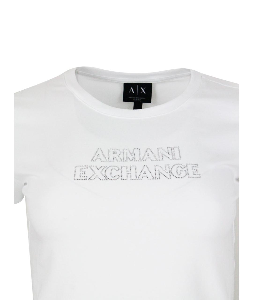 ARMANI EXCHANGE Белая хлопковая футболка, фото 4