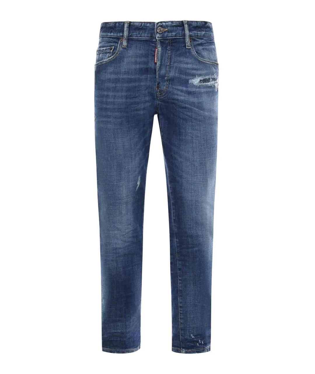 DSQUARED2 Синие хлопковые прямые джинсы, фото 1