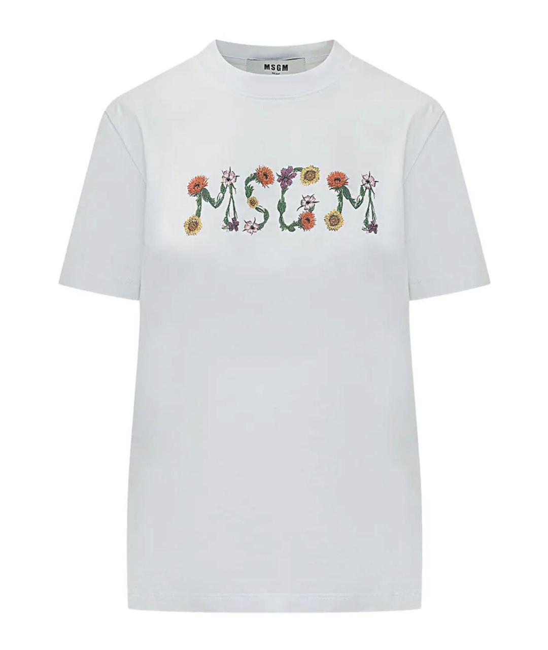 MSGM Белая хлопковая футболка, фото 1