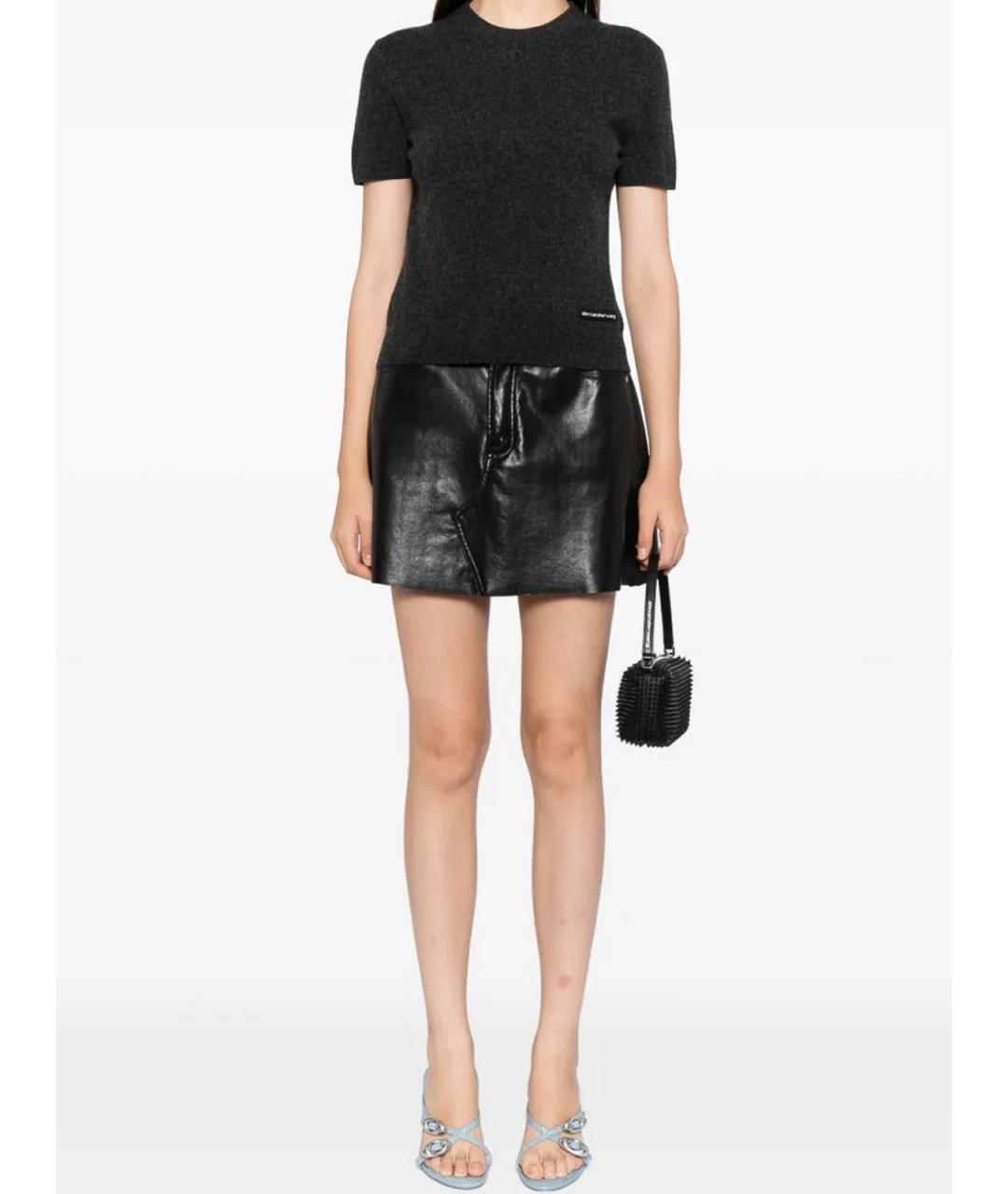 ALEXANDER WANG Серая шерстяная футболка, фото 2