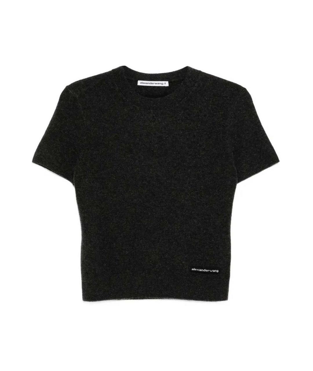 ALEXANDER WANG Серая шерстяная футболка, фото 1