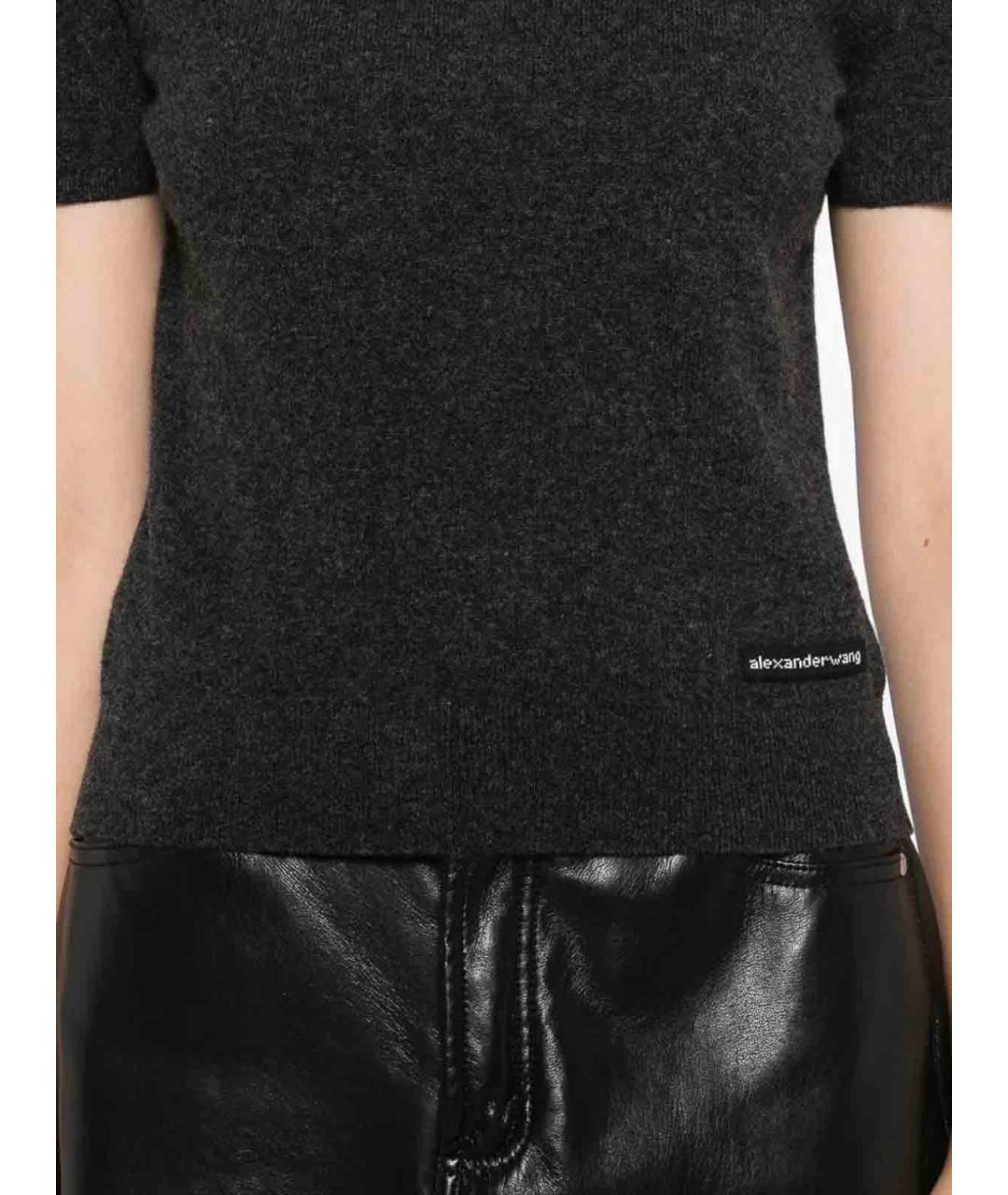 ALEXANDER WANG Серая шерстяная футболка, фото 5
