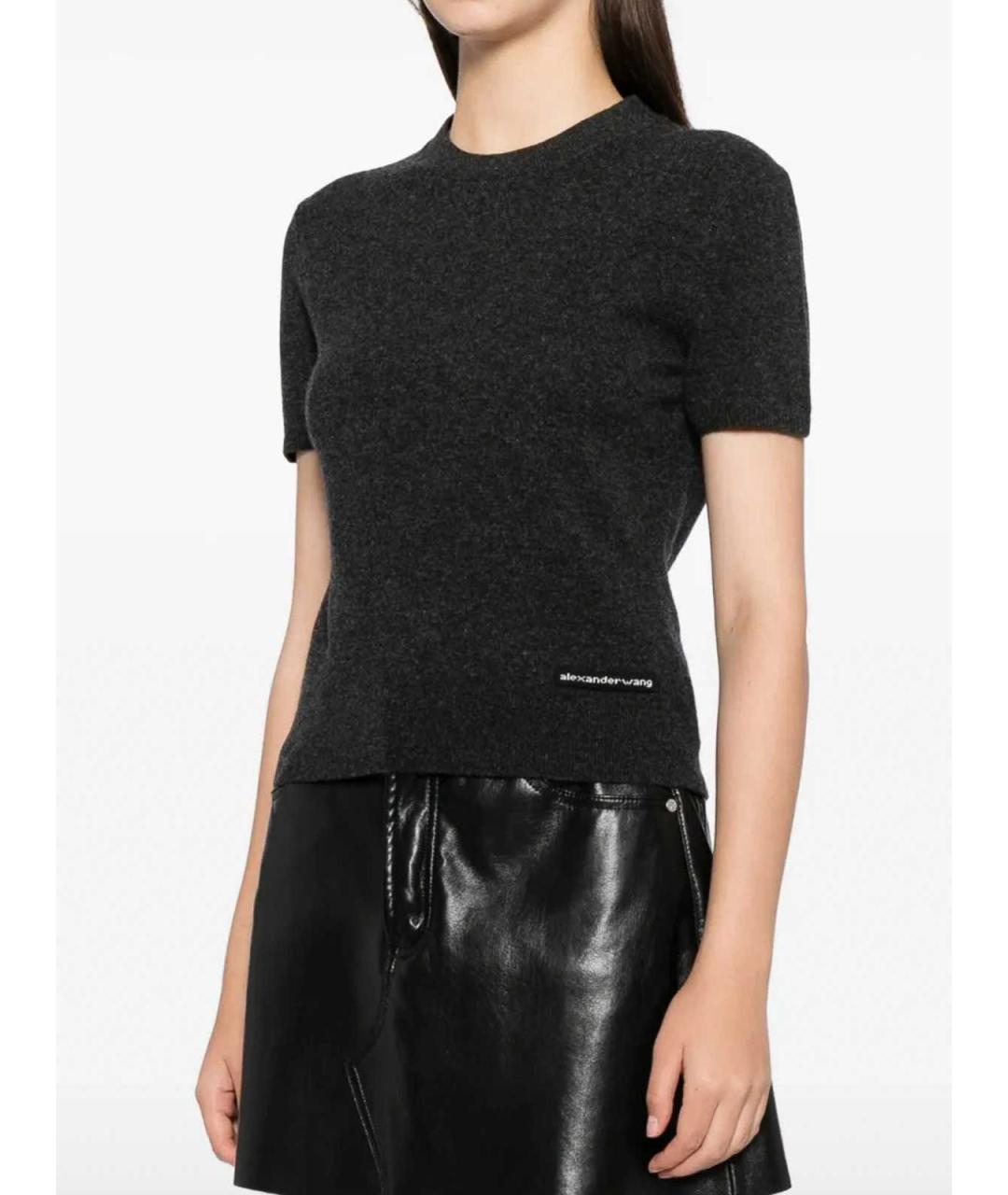 ALEXANDER WANG Серая шерстяная футболка, фото 3