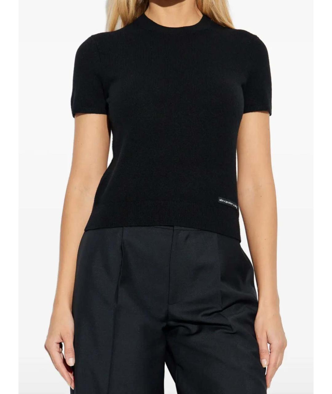 ALEXANDER WANG Черная полиэстеровая футболка, фото 2