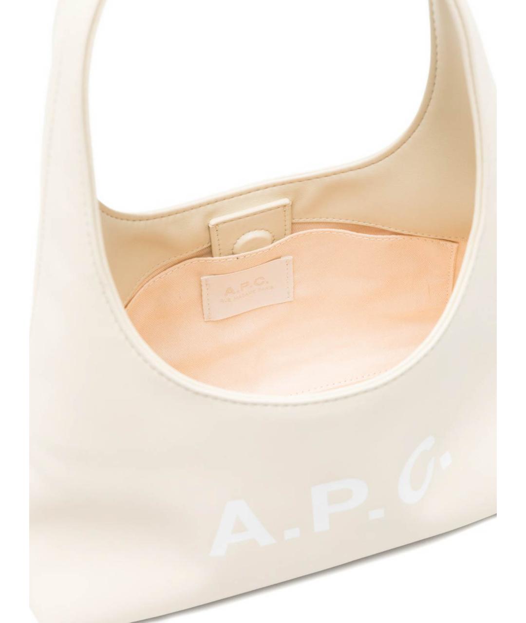 A.P.C. Бежевая сумка с короткими ручками из искусственной кожи, фото 5