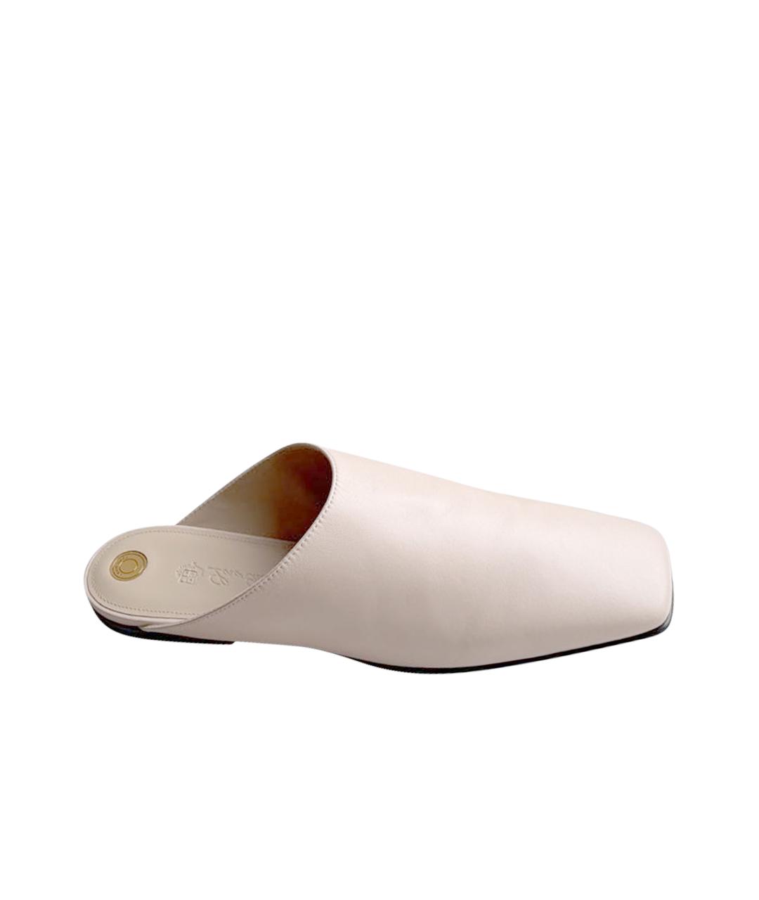 LORO PIANA Розовые кожаные мюли, фото 1