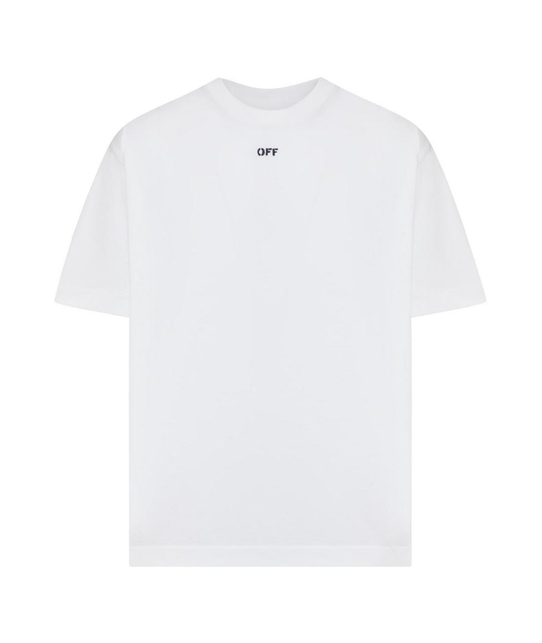 OFF-WHITE Белая хлопковая футболка, фото 1