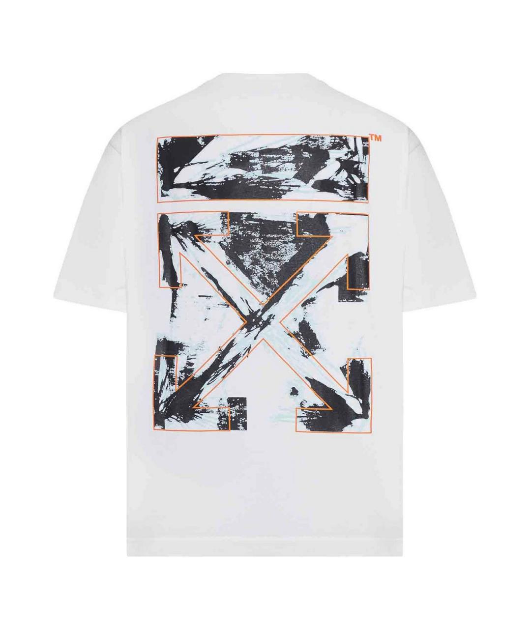 OFF-WHITE Белая хлопковая футболка, фото 2