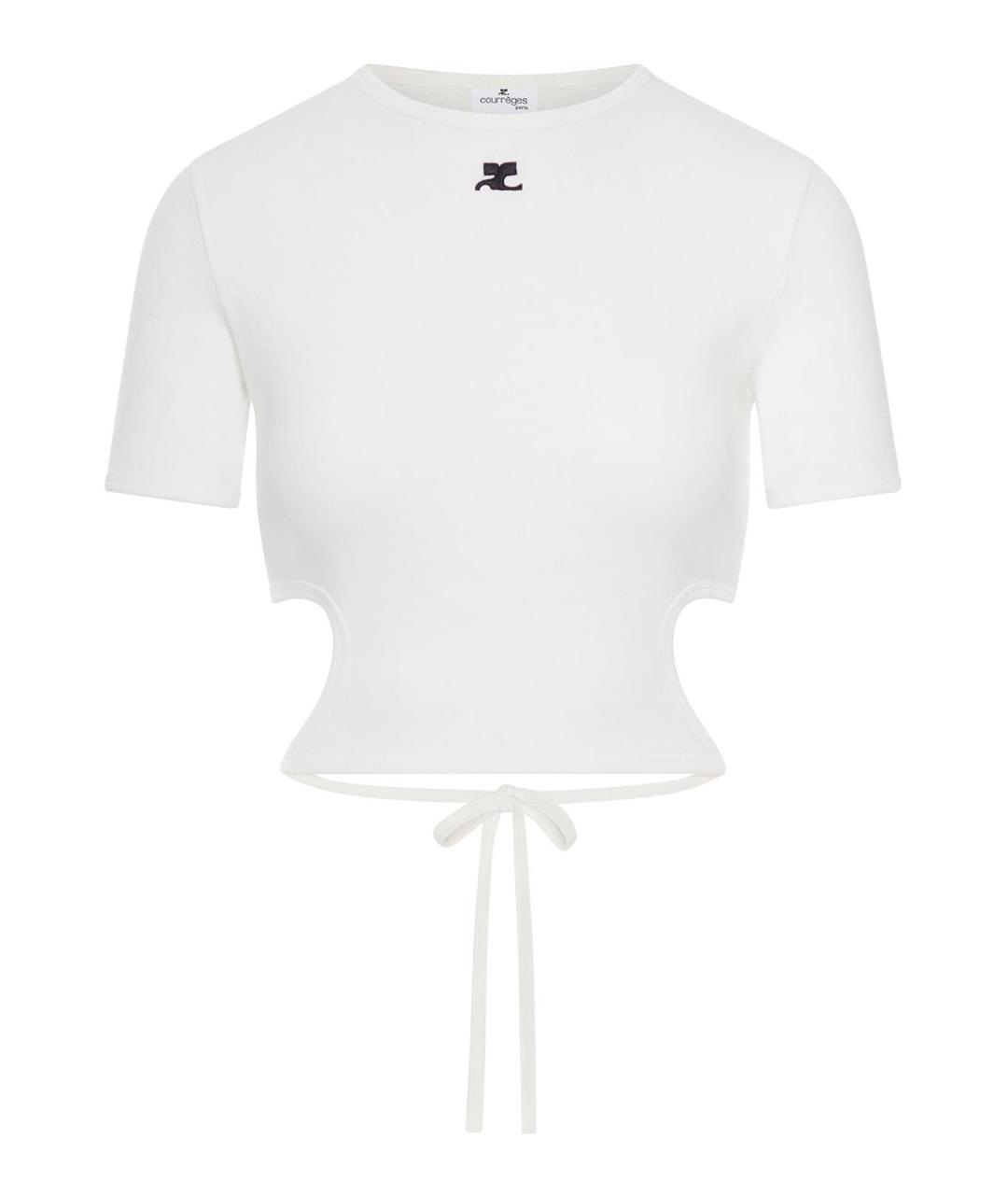 COURREGES Белая хлопковая футболка, фото 1