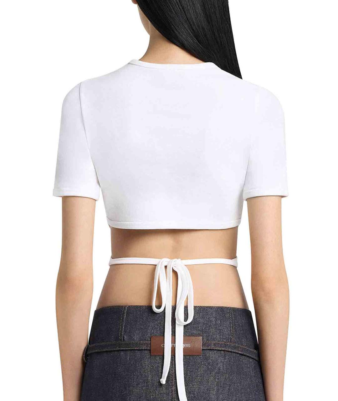 COURREGES Белая хлопковая футболка, фото 5