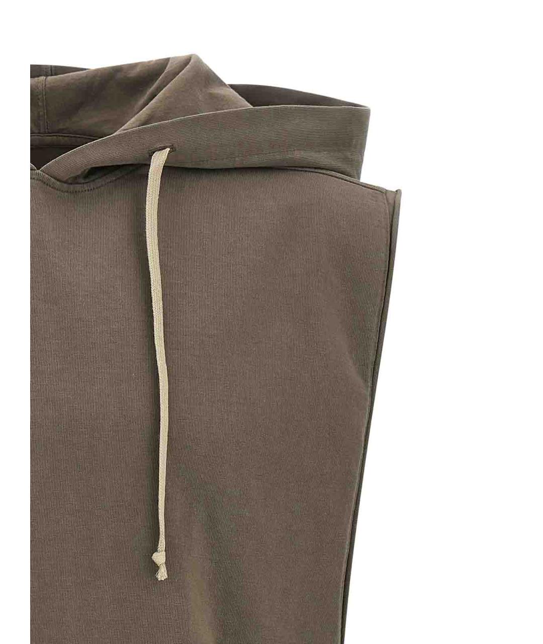 RICK OWENS DRKSHDW Коричневая хлопковая майка, фото 3