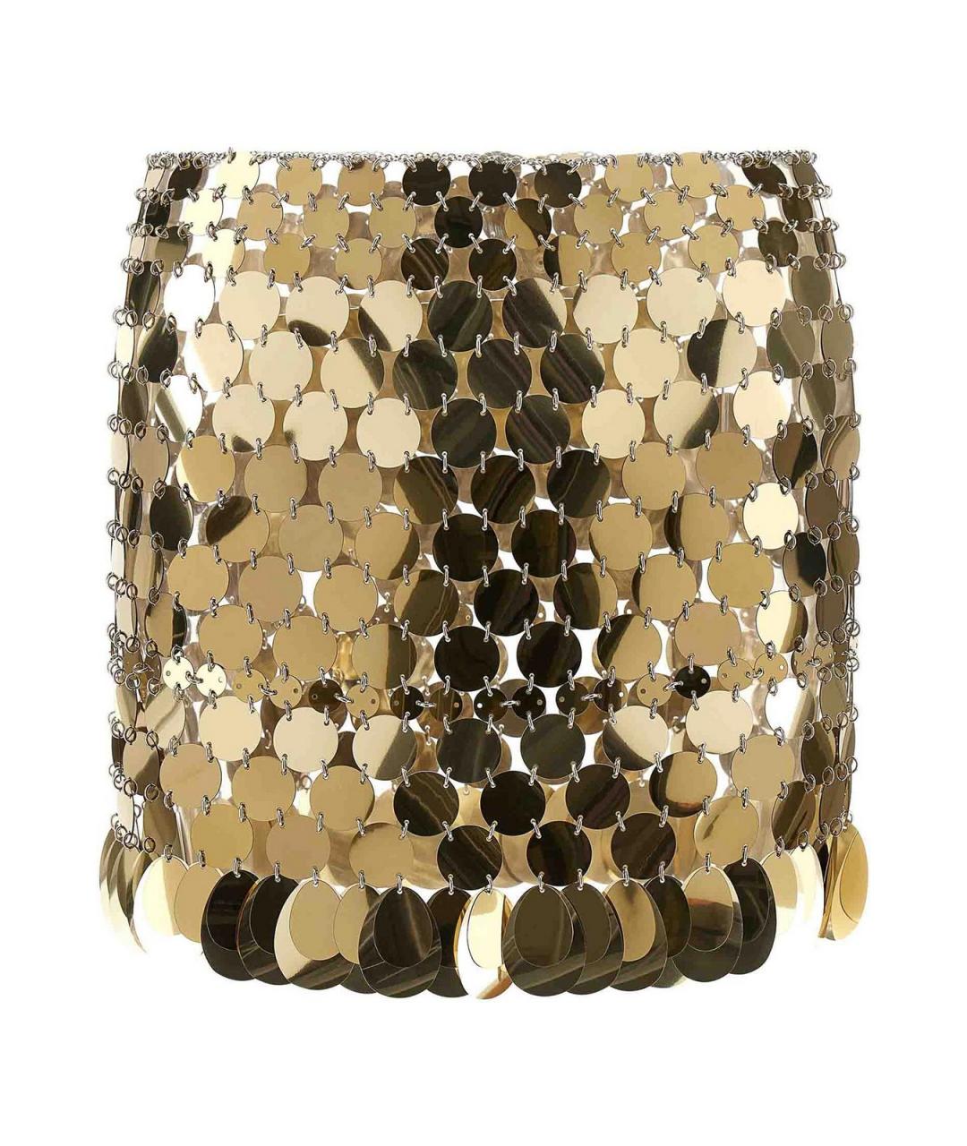 PACO RABANNE Золотая юбка мини, фото 1