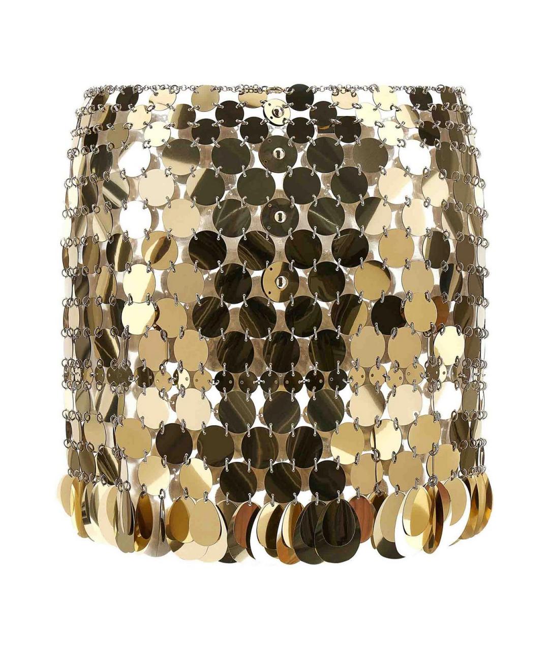 PACO RABANNE Золотая юбка мини, фото 2