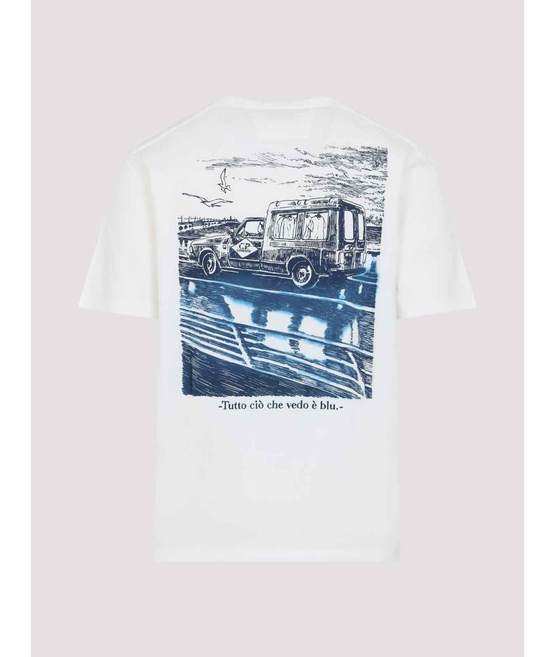 CP COMPANY Белая хлопковая футболка, фото 2