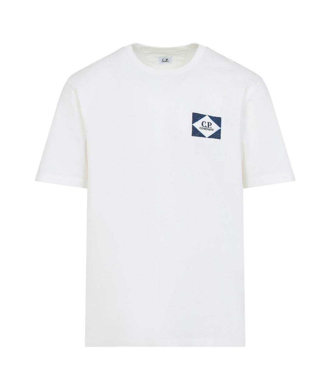 CP COMPANY Белая хлопковая футболка, фото 1