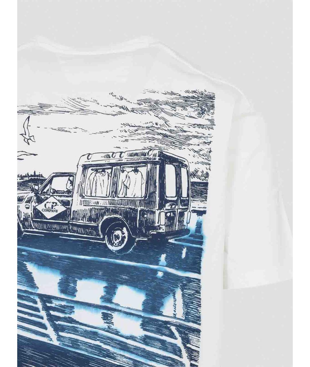 CP COMPANY Белая хлопковая футболка, фото 3