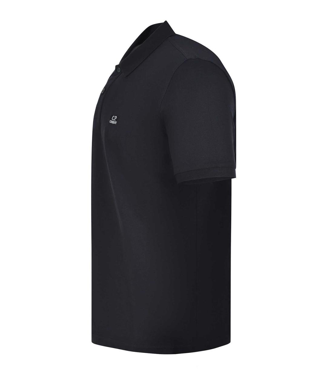 CP COMPANY Черное хлопковое поло с коротким рукавом, фото 2