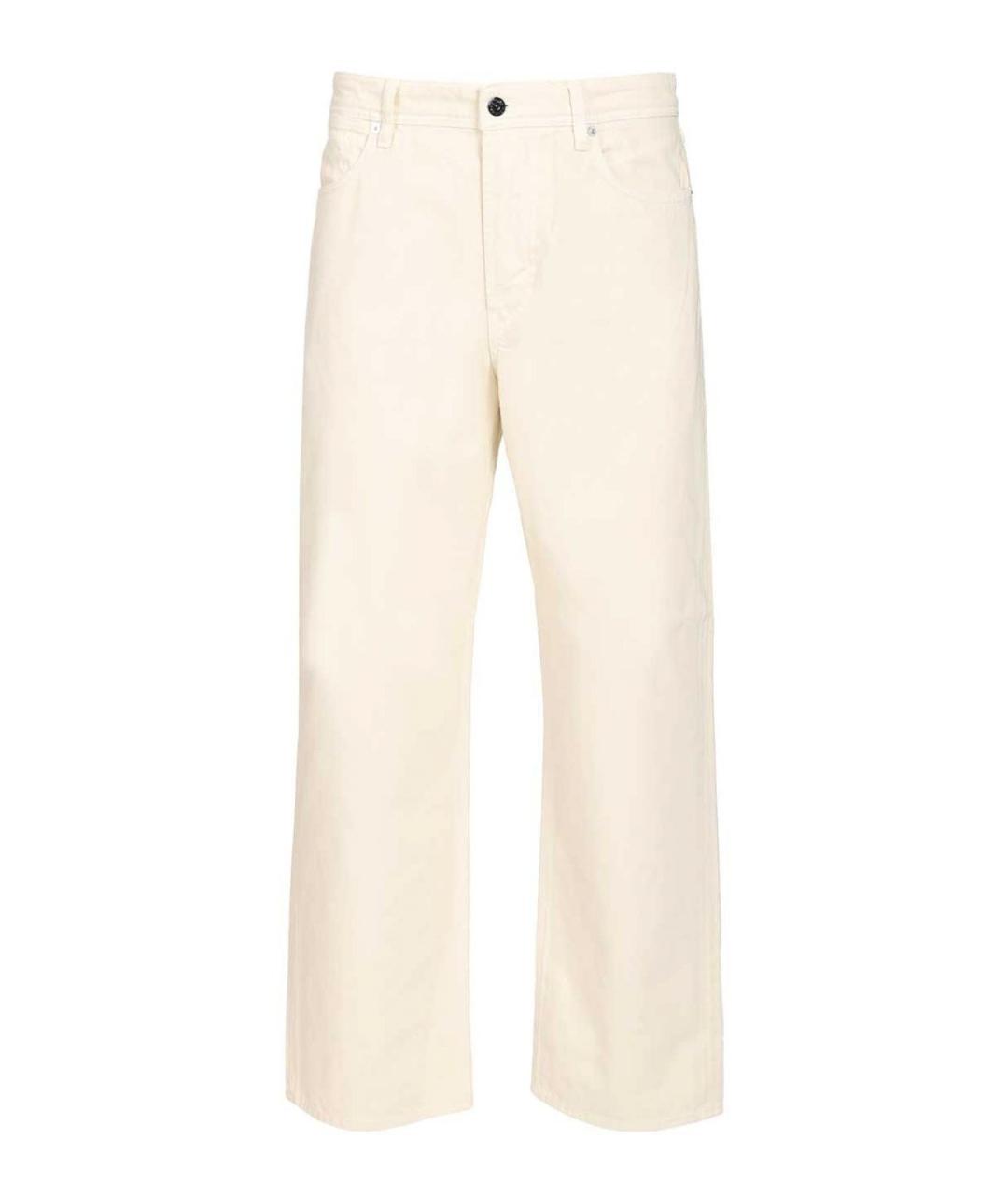 STONE ISLAND Белые хлопковые прямые джинсы, фото 1