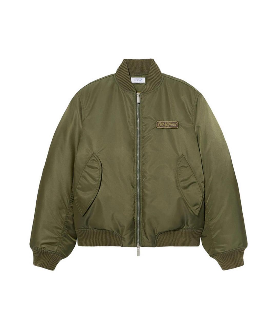 OFF-WHITE Зеленая полиамидовая куртка, фото 1