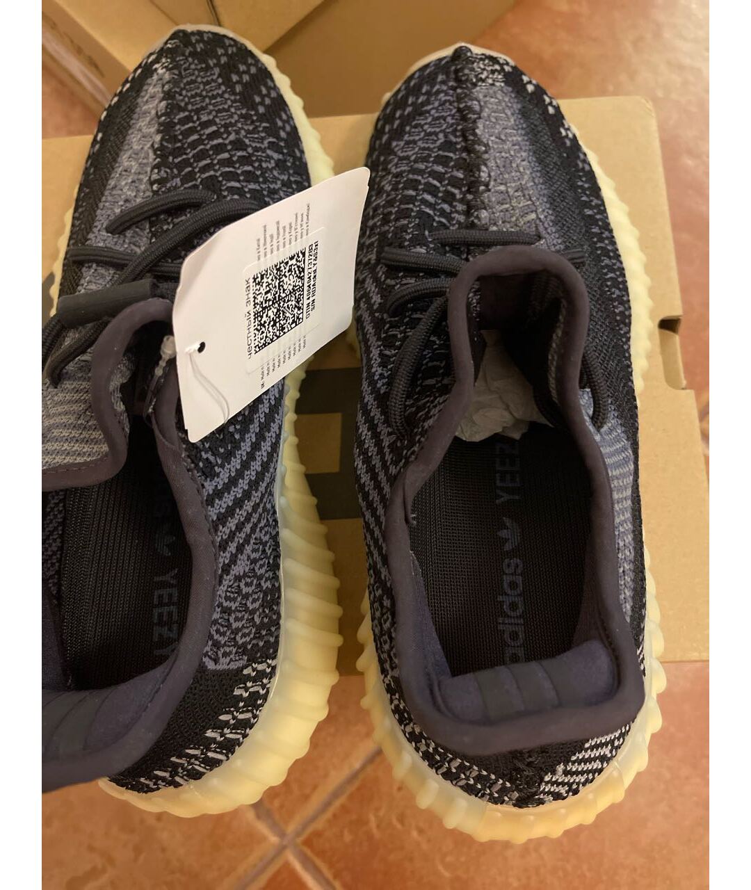 ADIDAS YEEZY Серые синтетические кроссовки, фото 3