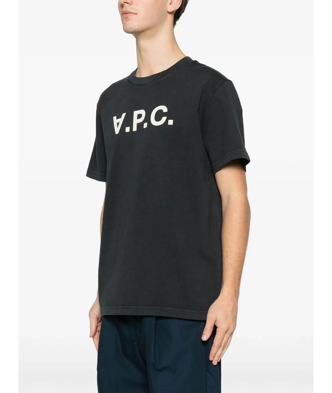 A.P.C. Черная хлопковая футболка, фото 5