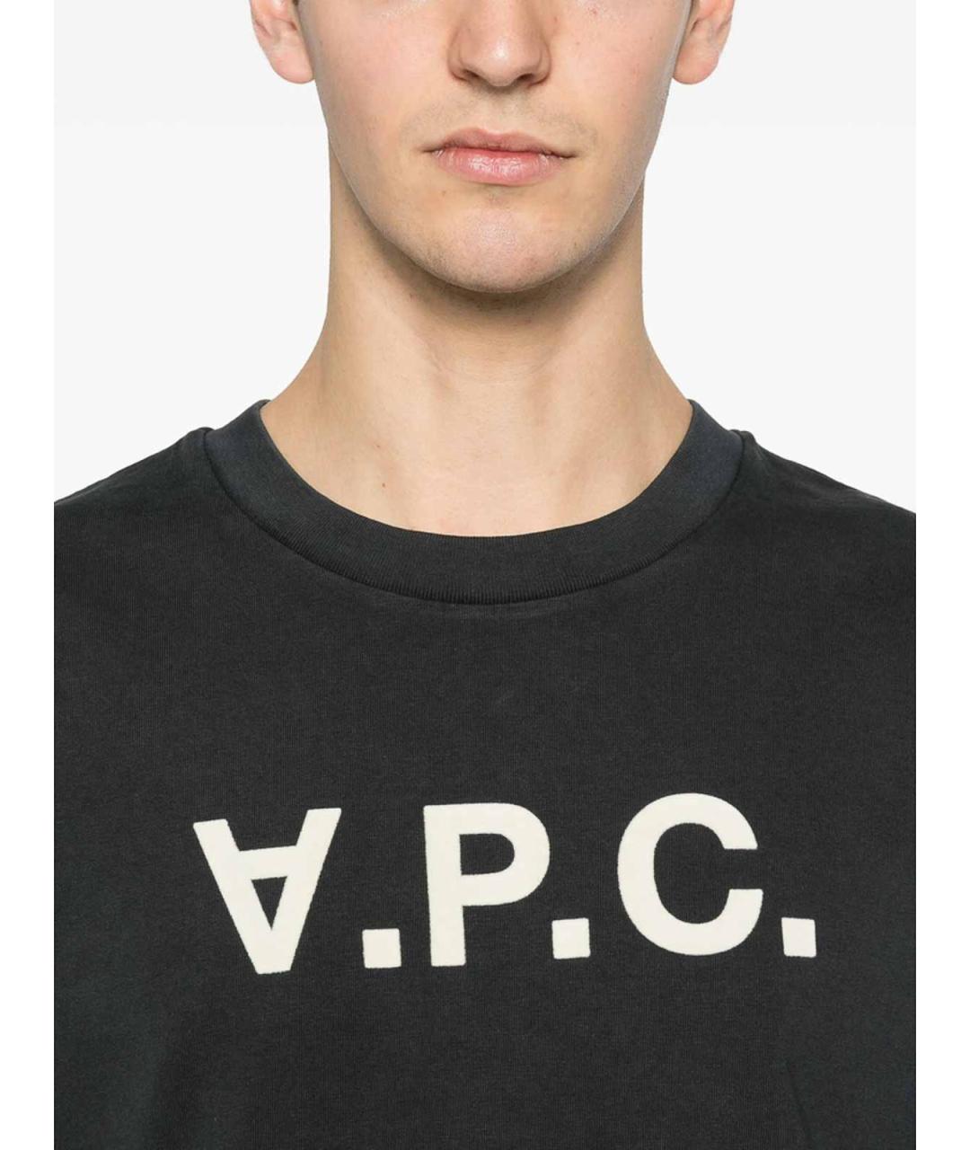 A.P.C. Черная хлопковая футболка, фото 2