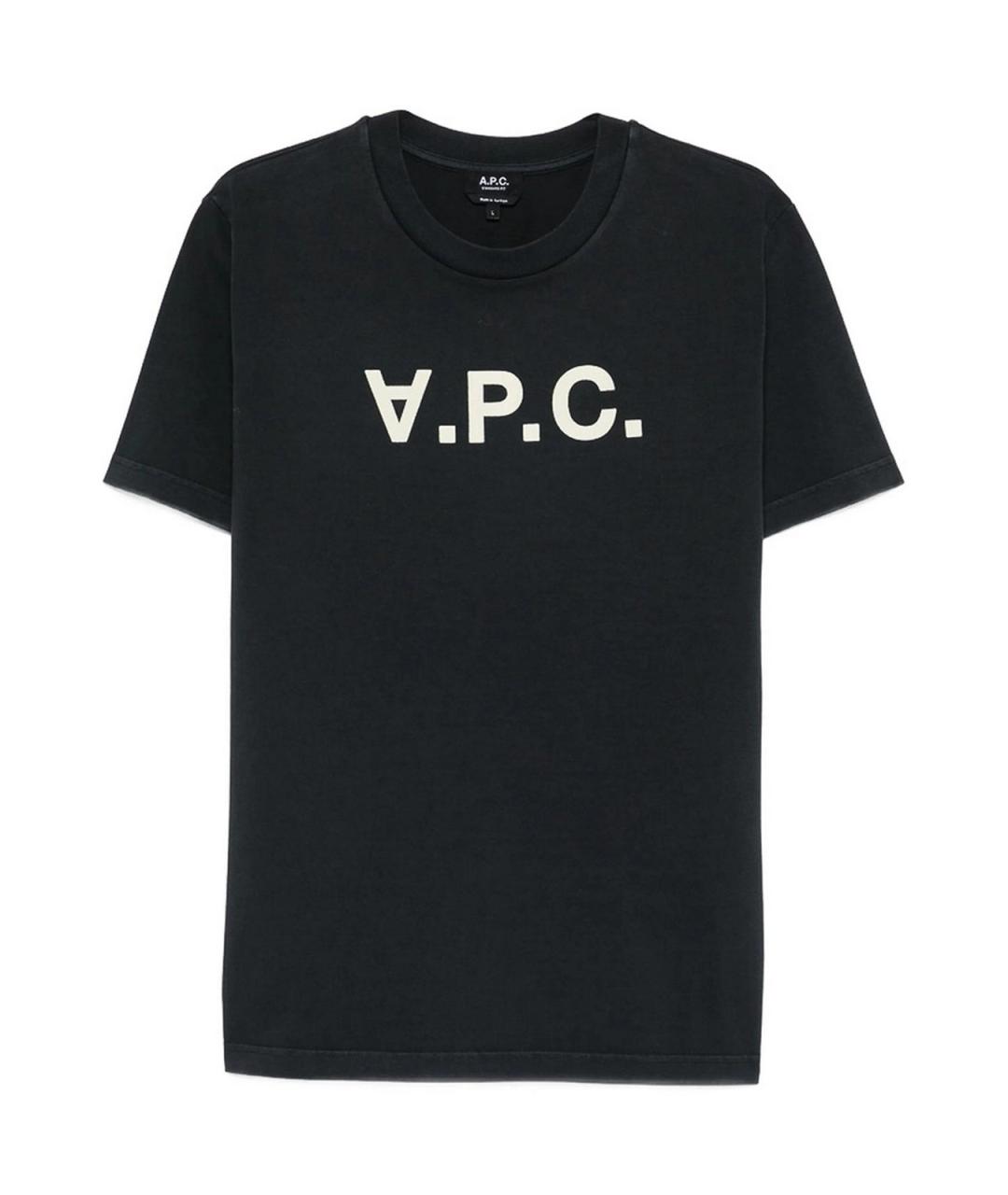 A.P.C. Черная хлопковая футболка, фото 1