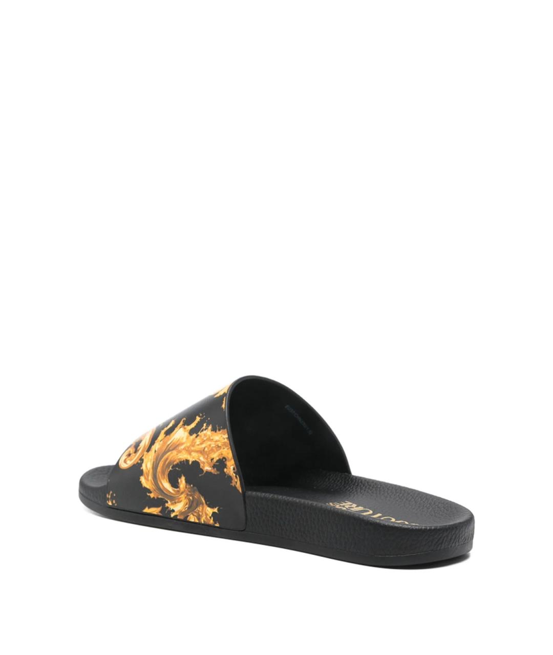 VERSACE JEANS COUTURE Черные резиновые шлепанцы, фото 3
