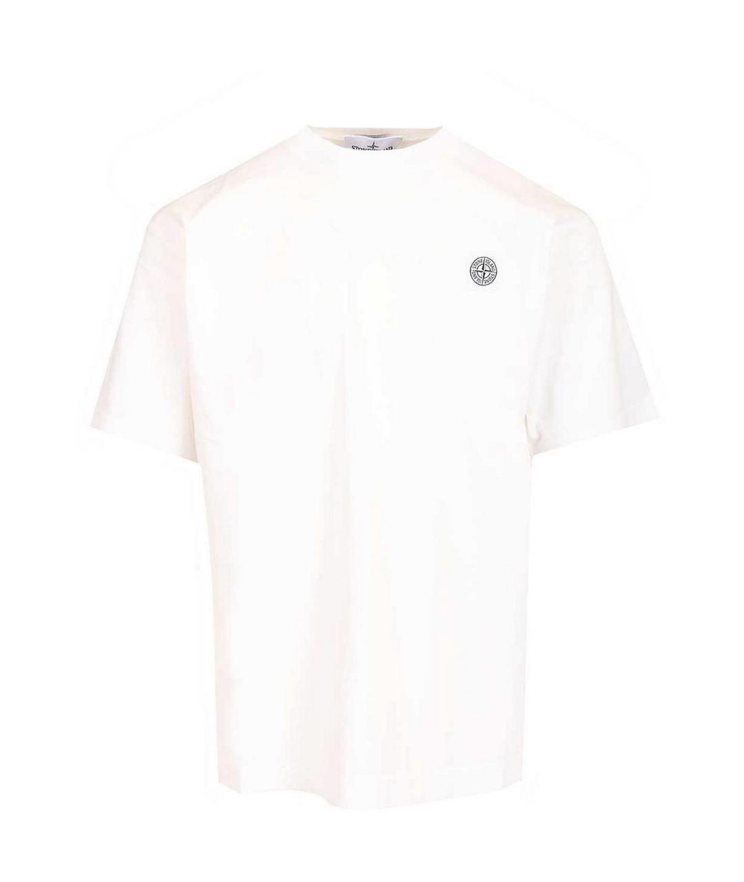 STONE ISLAND Белая хлопковая футболка, фото 1