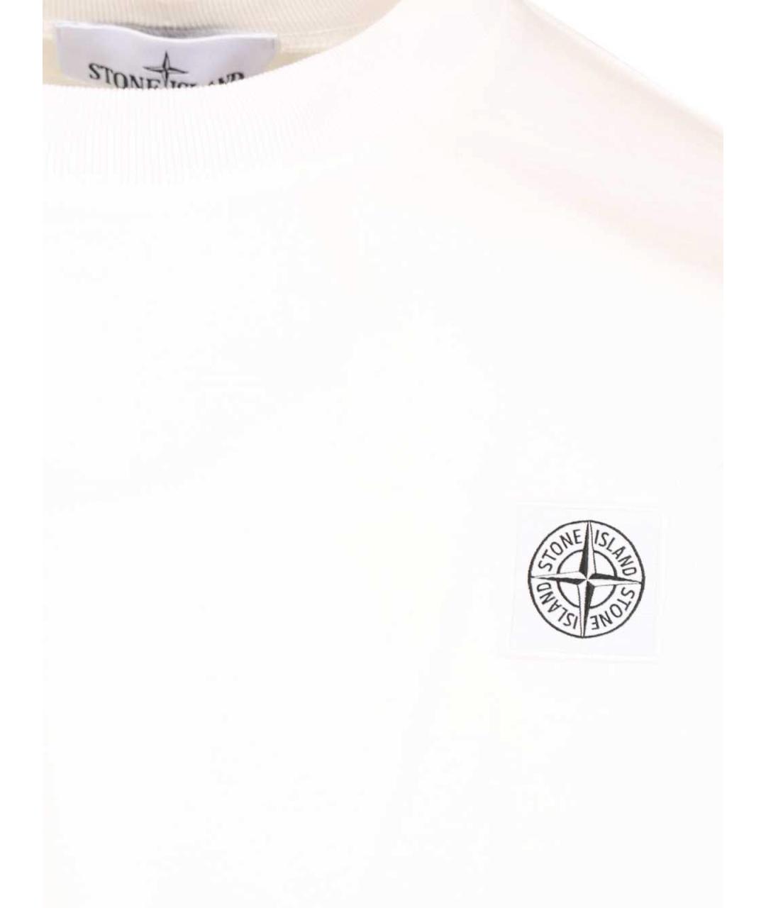 STONE ISLAND Белая хлопковая футболка, фото 3