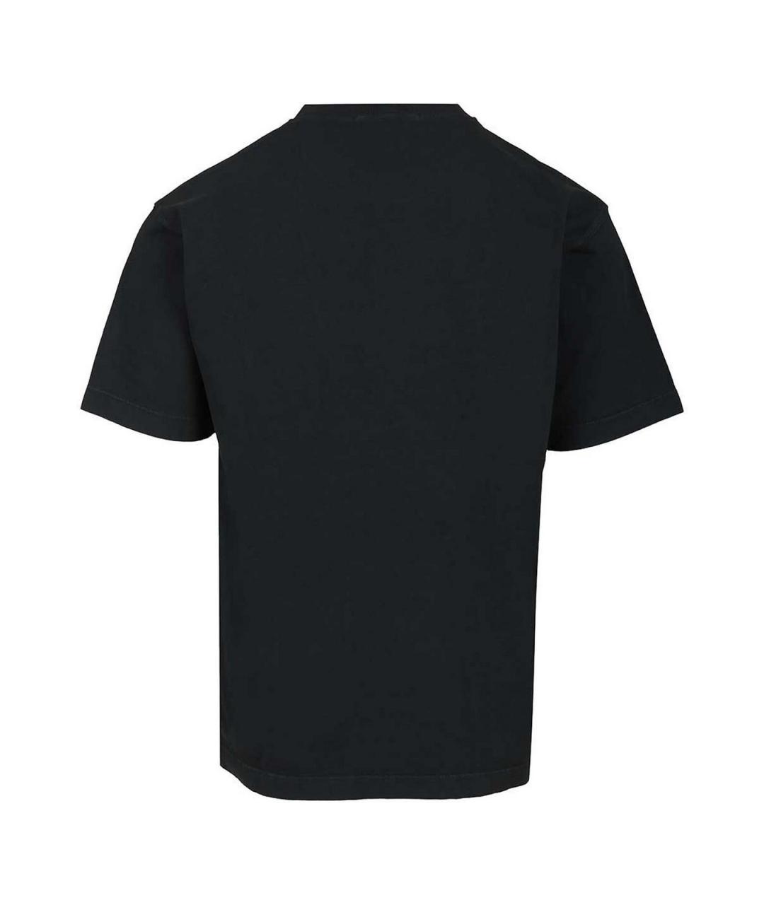 STONE ISLAND Темно-синяя хлопковая футболка, фото 2
