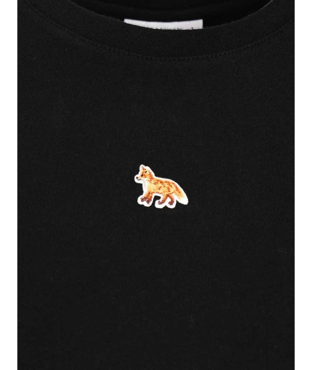 MAISON KITSUNE Черная хлопковая футболка, фото 3