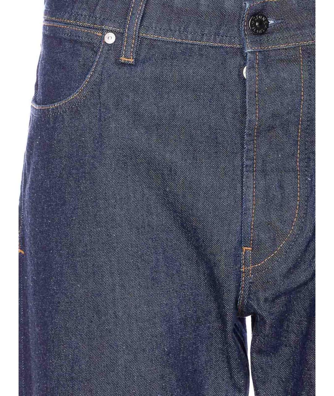 STONE ISLAND Синие хлопковые прямые джинсы, фото 4