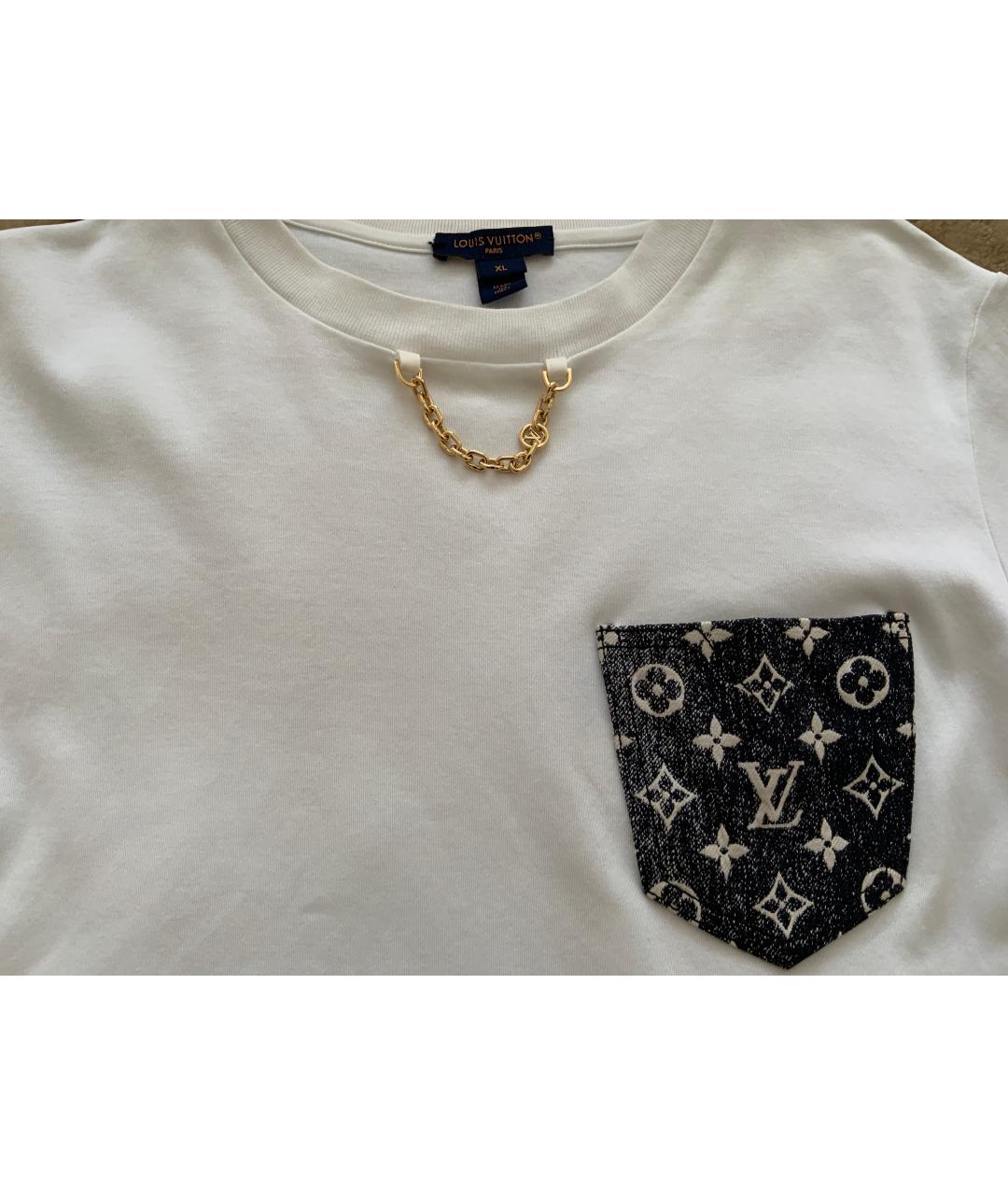 LOUIS VUITTON Белая хлопковая футболка, фото 3