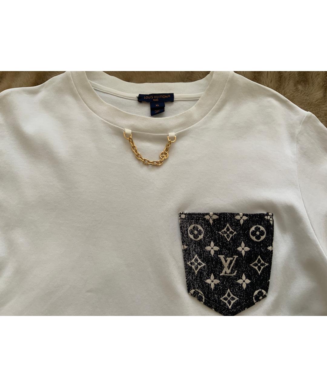 LOUIS VUITTON Белая хлопковая футболка, фото 4