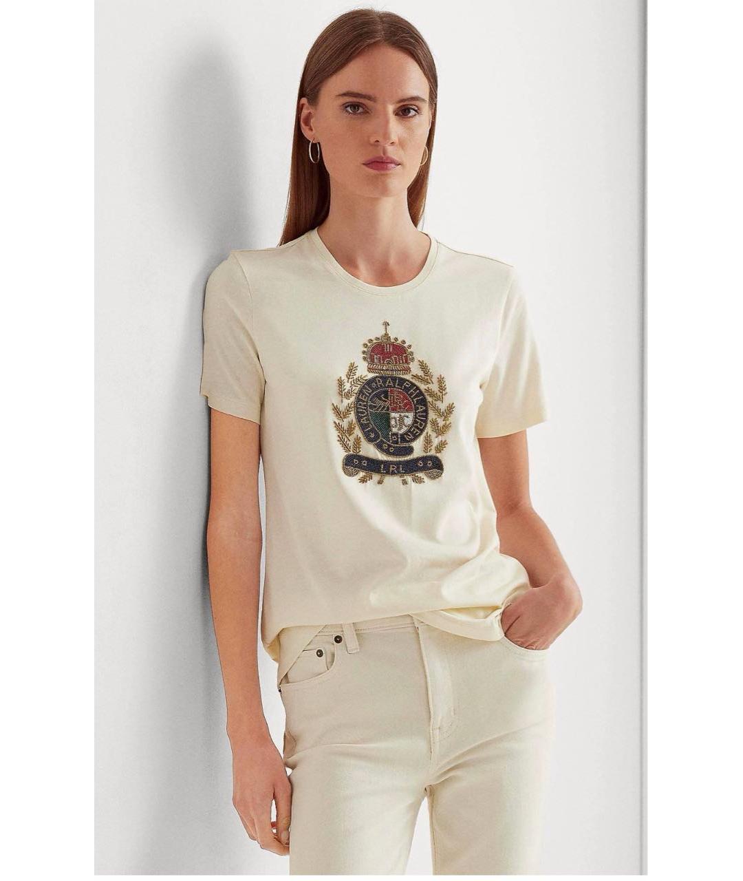 RALPH LAUREN Белая хлопковая футболка, фото 6