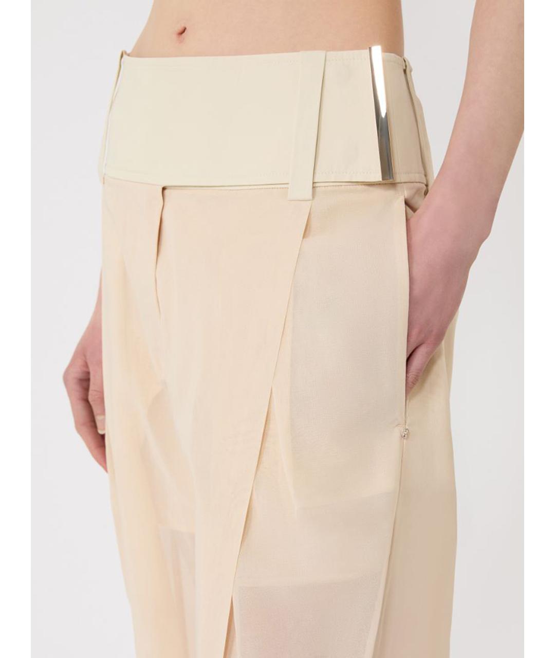 SPORTMAX Бежевые хлопковые брюки широкие, фото 5