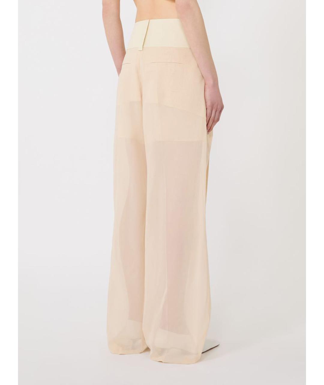 SPORTMAX Бежевые хлопковые брюки широкие, фото 4
