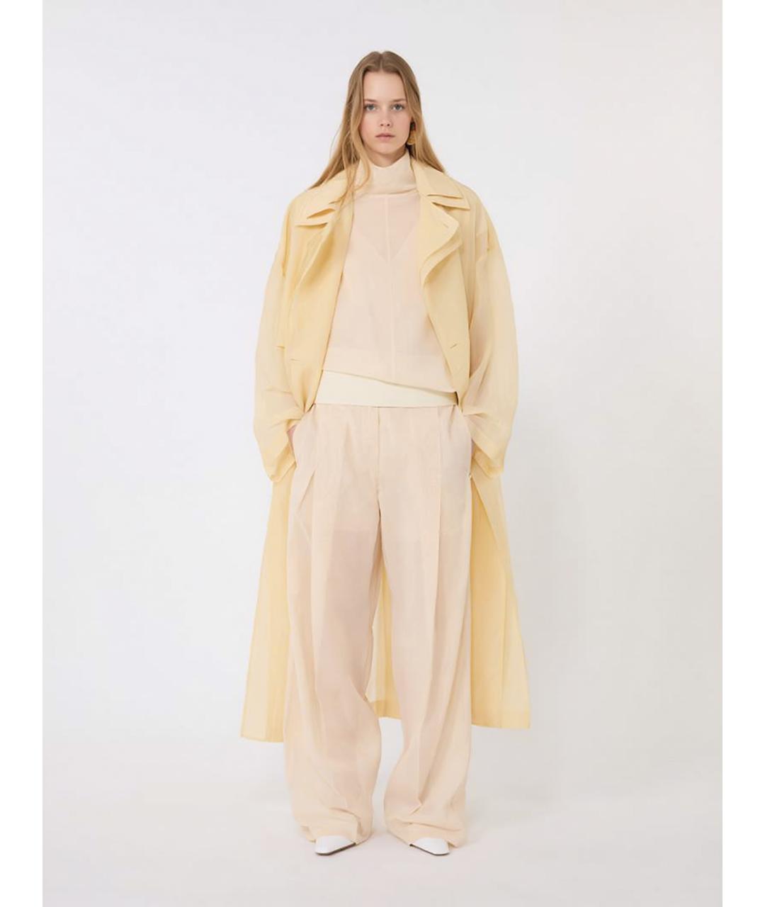 SPORTMAX Бежевые хлопковые брюки широкие, фото 2