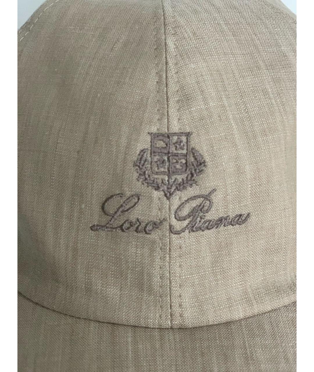 LORO PIANA Бежевая льняная кепка/бейсболка, фото 3