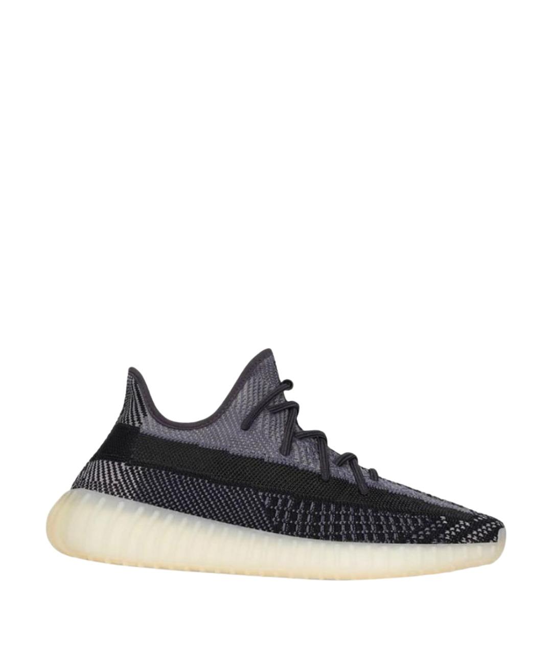 ADIDAS YEEZY Темно-синие текстильные низкие кроссовки / кеды, фото 1