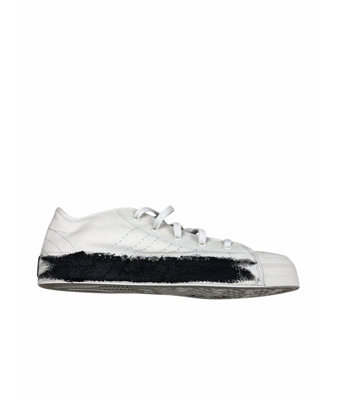 Y-3 Белые текстильные низкие кроссовки / кеды, фото 1