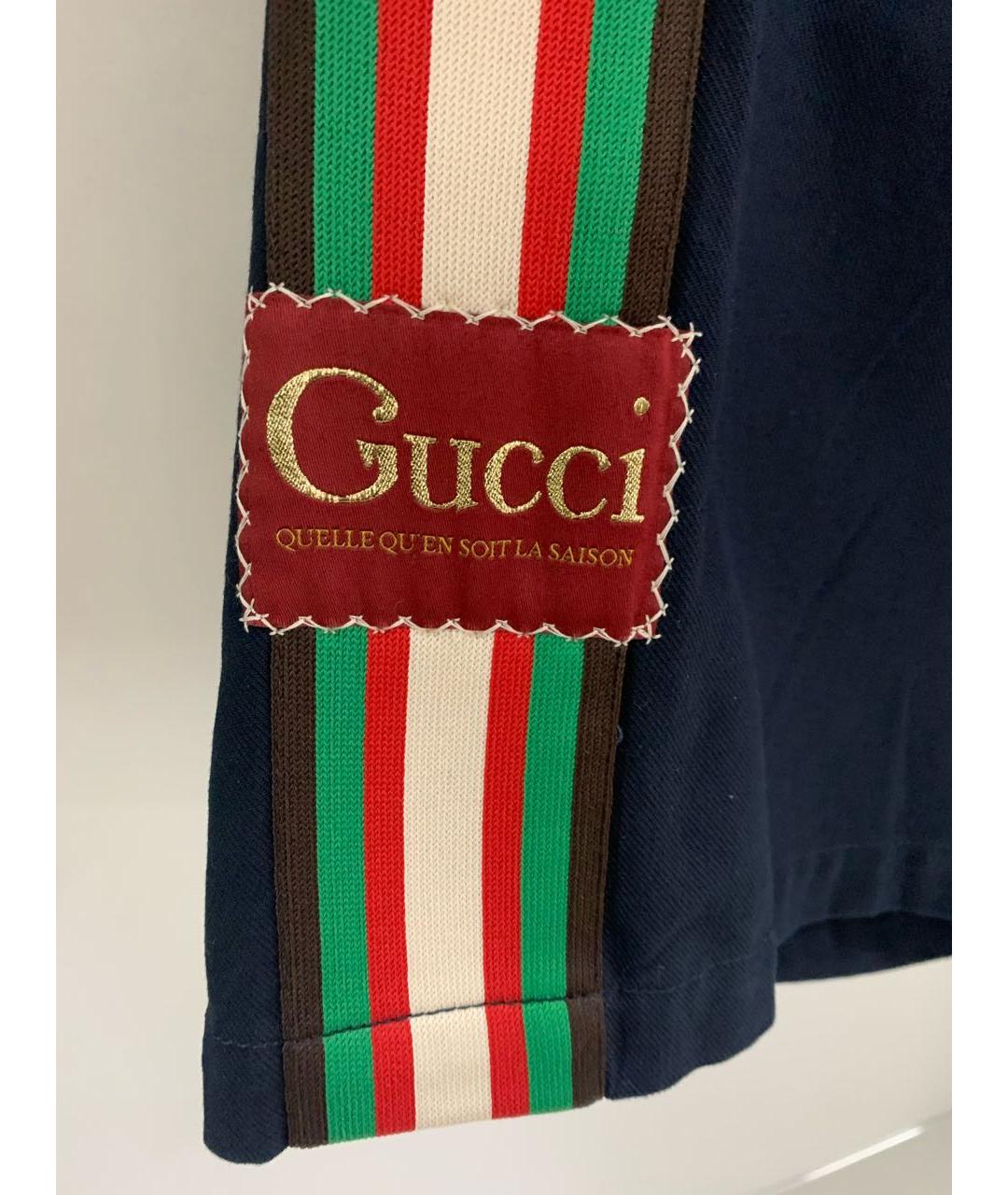 GUCCI Темно-синие хлопковые шорты, фото 3