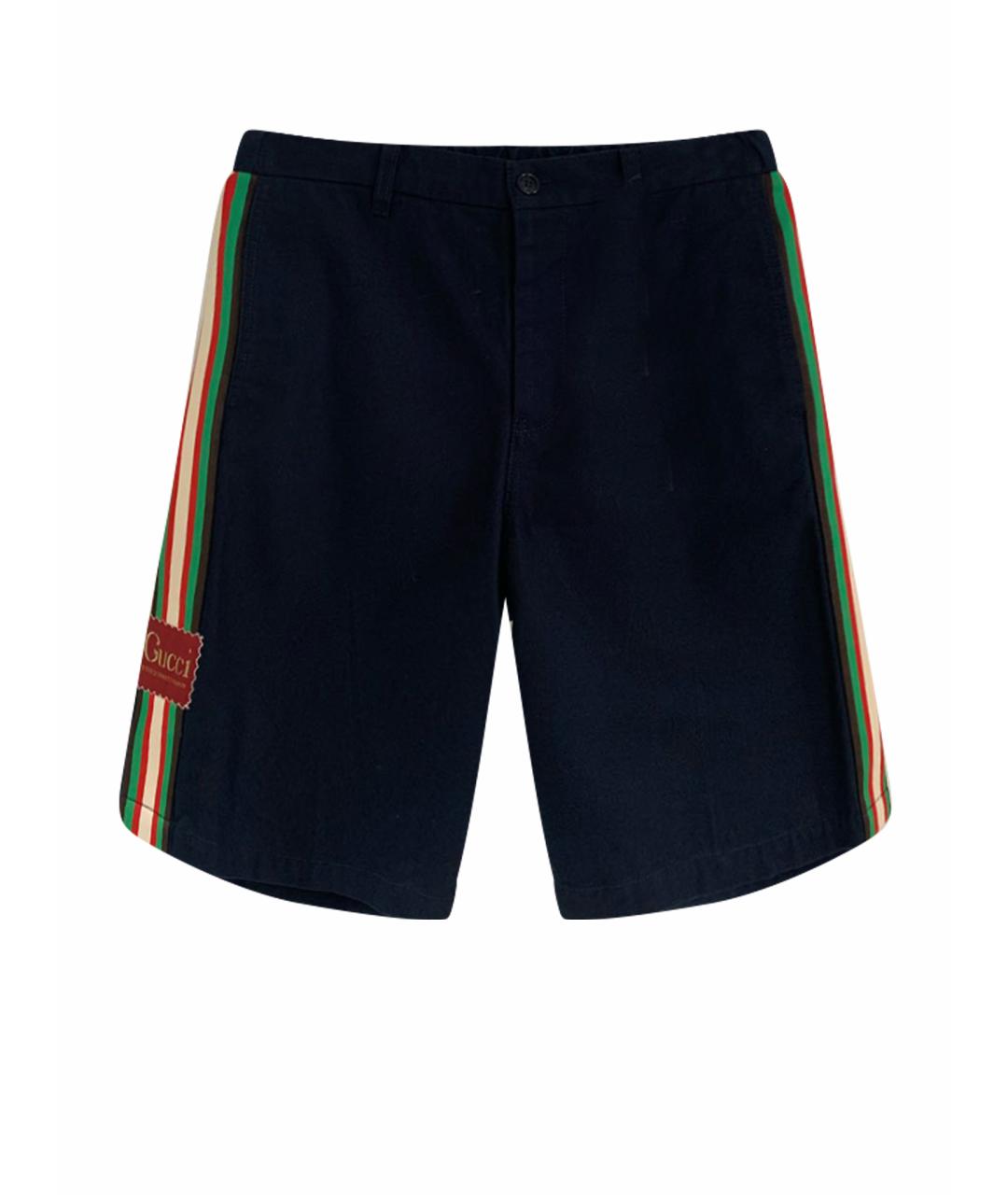 GUCCI Темно-синие хлопковые шорты, фото 1