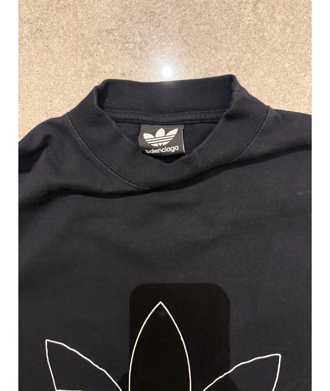 BALENCIAGA Черная хлопковая футболка, фото 2