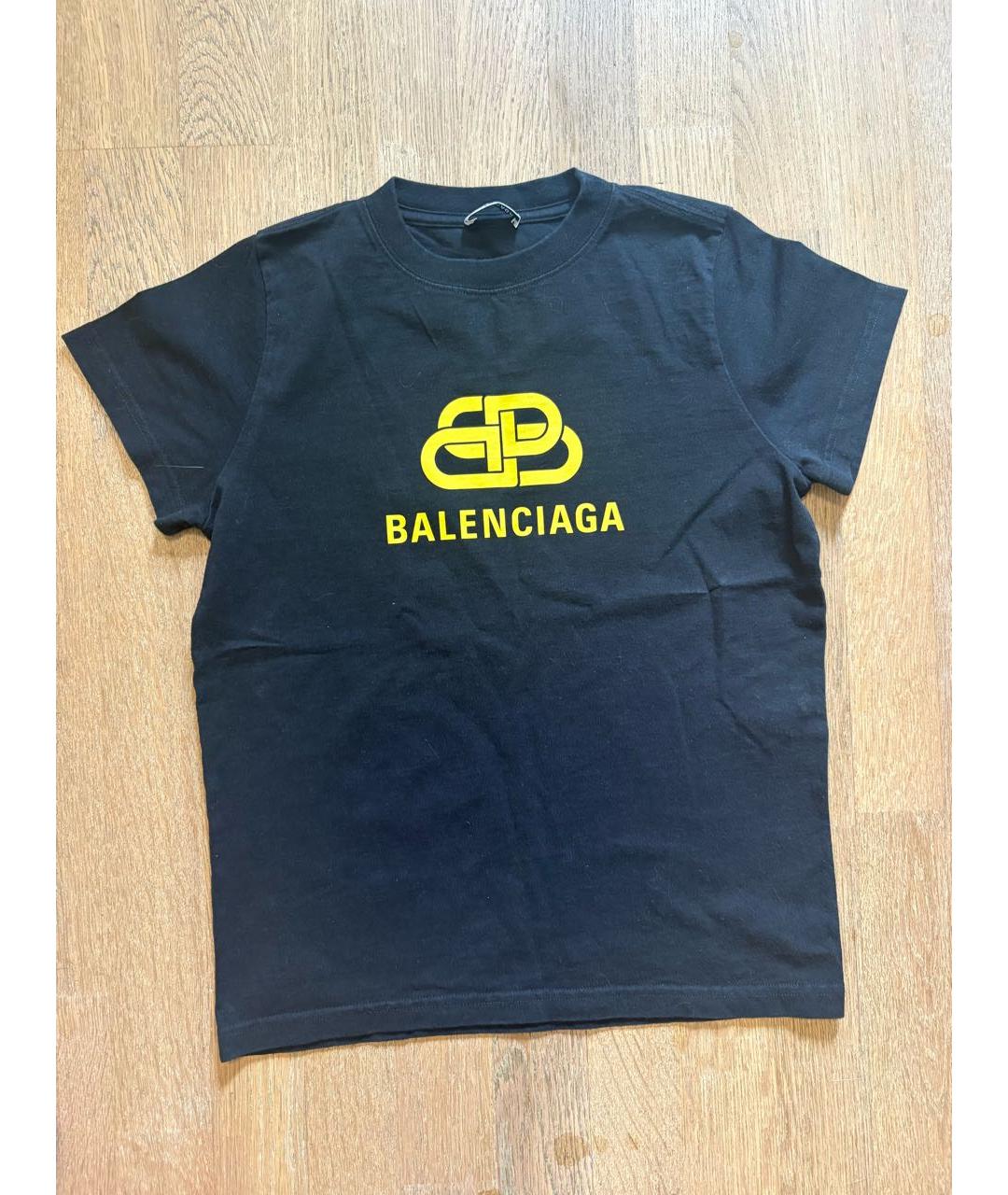 BALENCIAGA Черная хлопковая футболка, фото 5