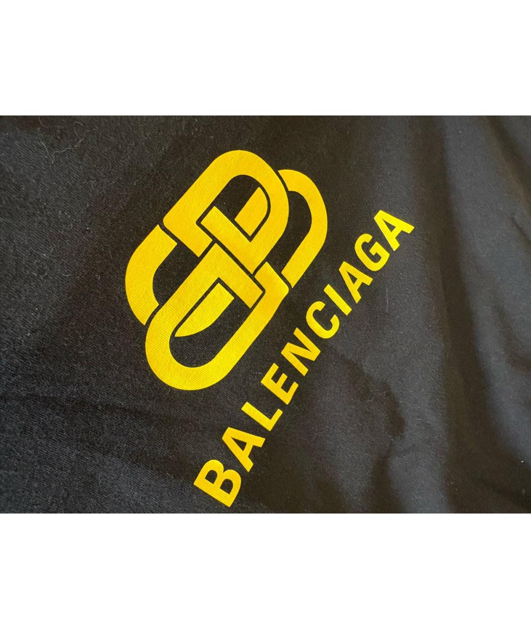 BALENCIAGA Черная хлопковая футболка, фото 4