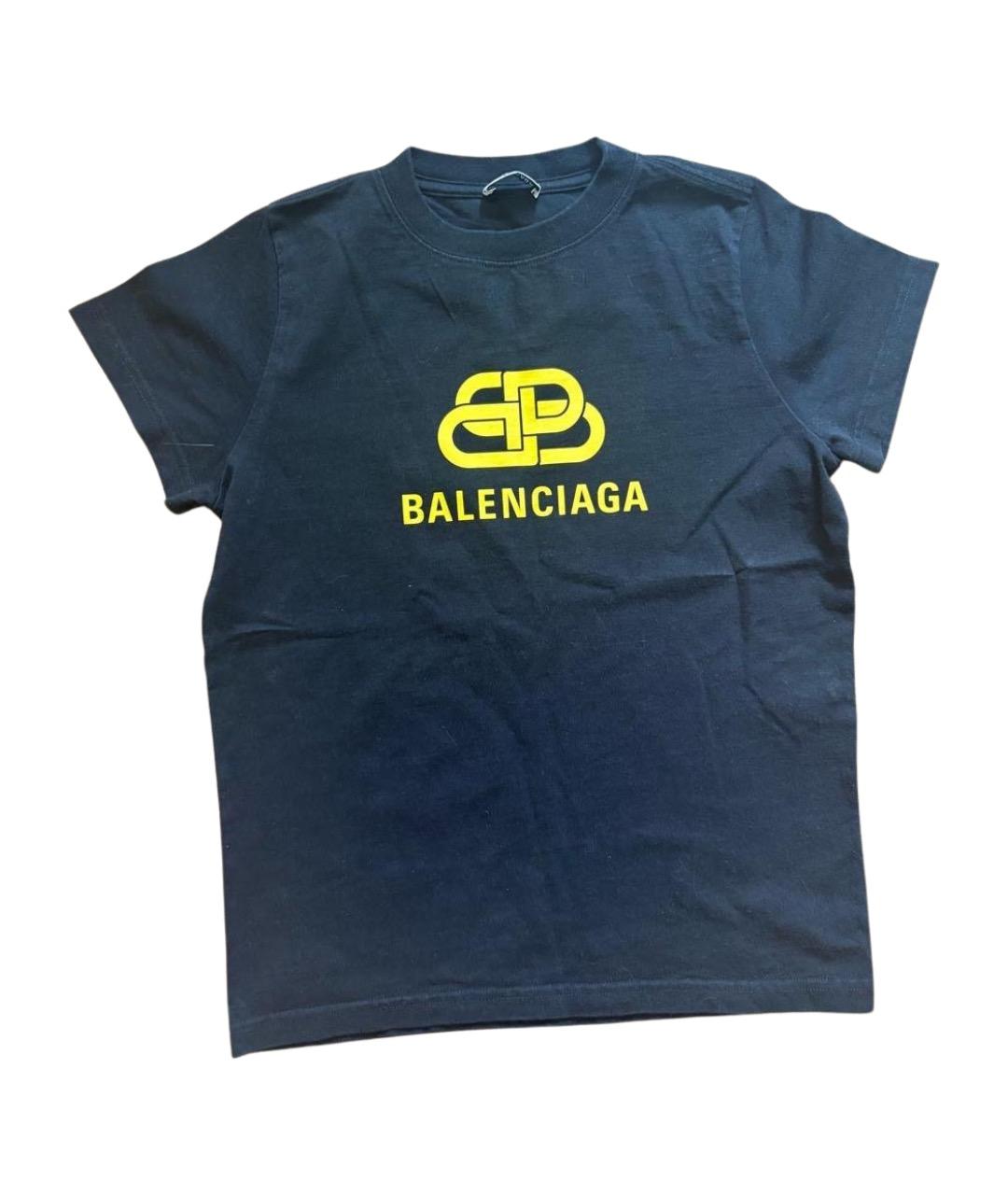 BALENCIAGA Черная хлопковая футболка, фото 1